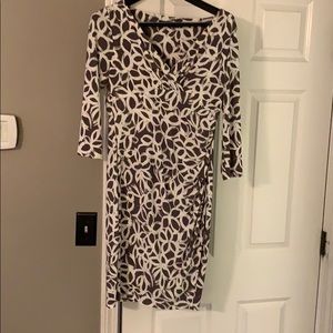 Ralph Lauren gray and white print dress
